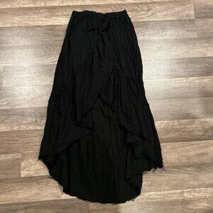 Stark Black Distressed Maxi Skirt